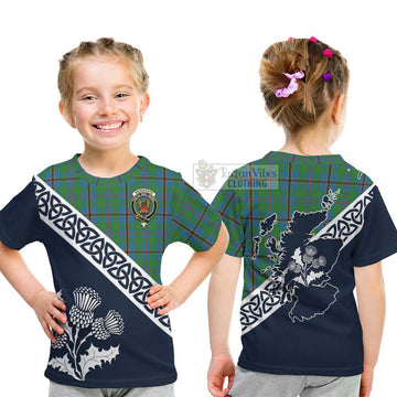 Snodgrass Tartan Kid T-Shirt Featuring Thistle and Scotland Map