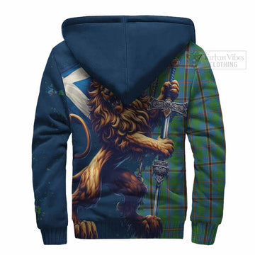 Snodgrass Tartan Family Crest Sherpa Hoodie with Scottish Majestic Lion