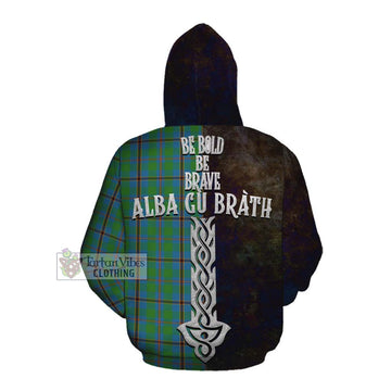 Snodgrass Tartan Family Crest Cotton Hoodie Alba Gu Brath Be Brave Lion Ancient Style Pullover Hoodie - Tartan Vibes Clothing