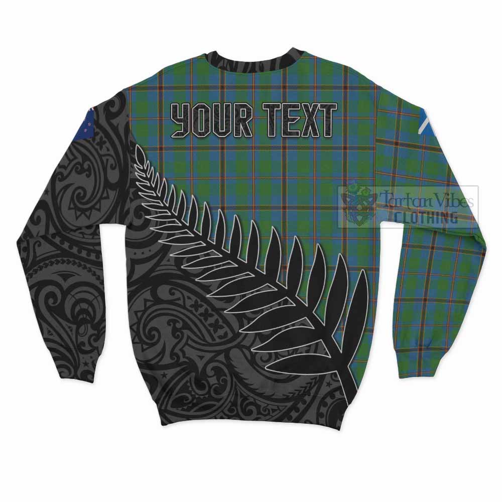 Tartan Vibes Clothing Snodgrass Crest Tartan Sweatshirt with New Zealand Silver Fern Half Style