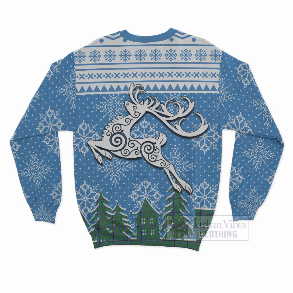 Tartan Vibes Clothing Snodgrass Clan Christmas Sweatshirt Celtic Reindeer Style