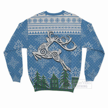 Snodgrass Clan Christmas Sweatshirt Celtic Reindeer Style