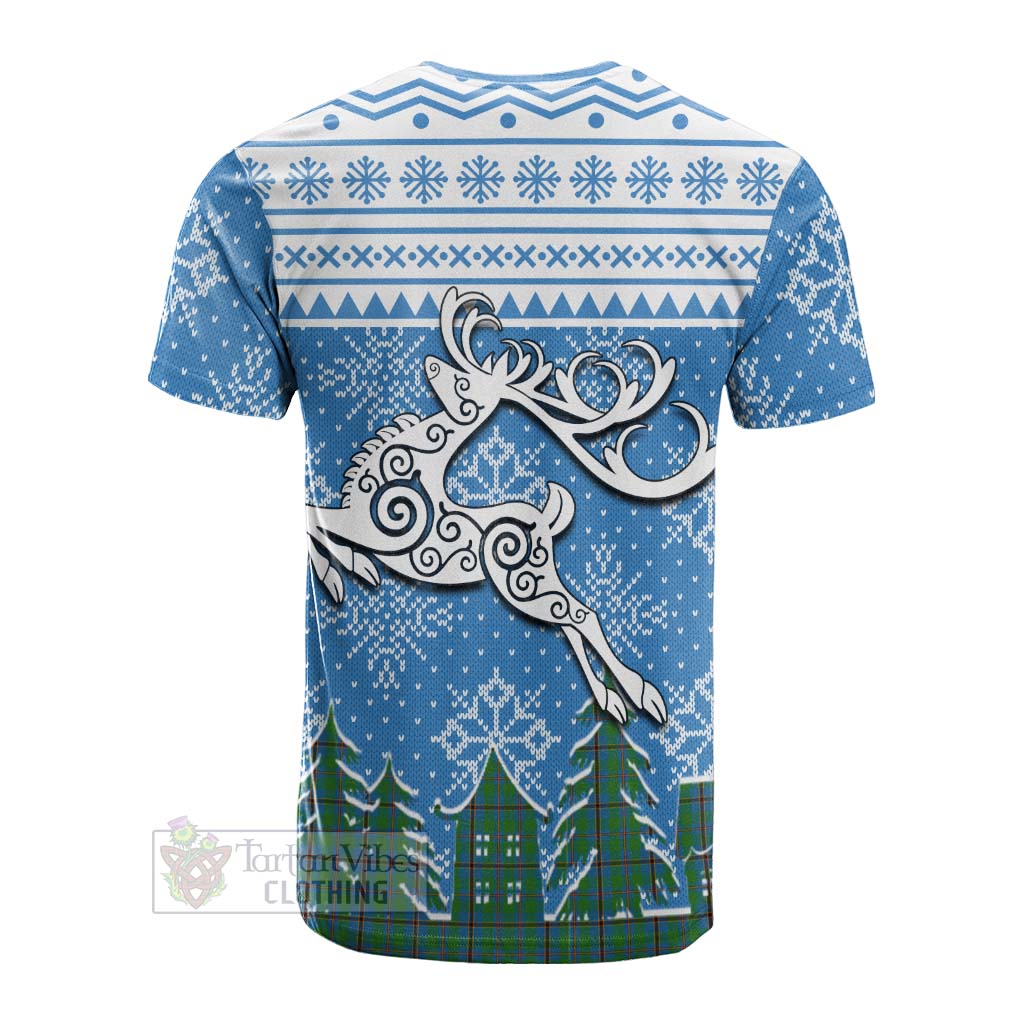 Tartan Vibes Clothing Snodgrass Clan Christmas Cotton T-shirt Celtic Reindeer Style