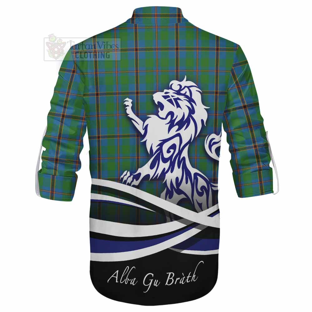 Tartan Vibes Clothing Snodgrass Tartan Ghillie Kilt Shirt with Alba Gu Brath Regal Lion Emblem