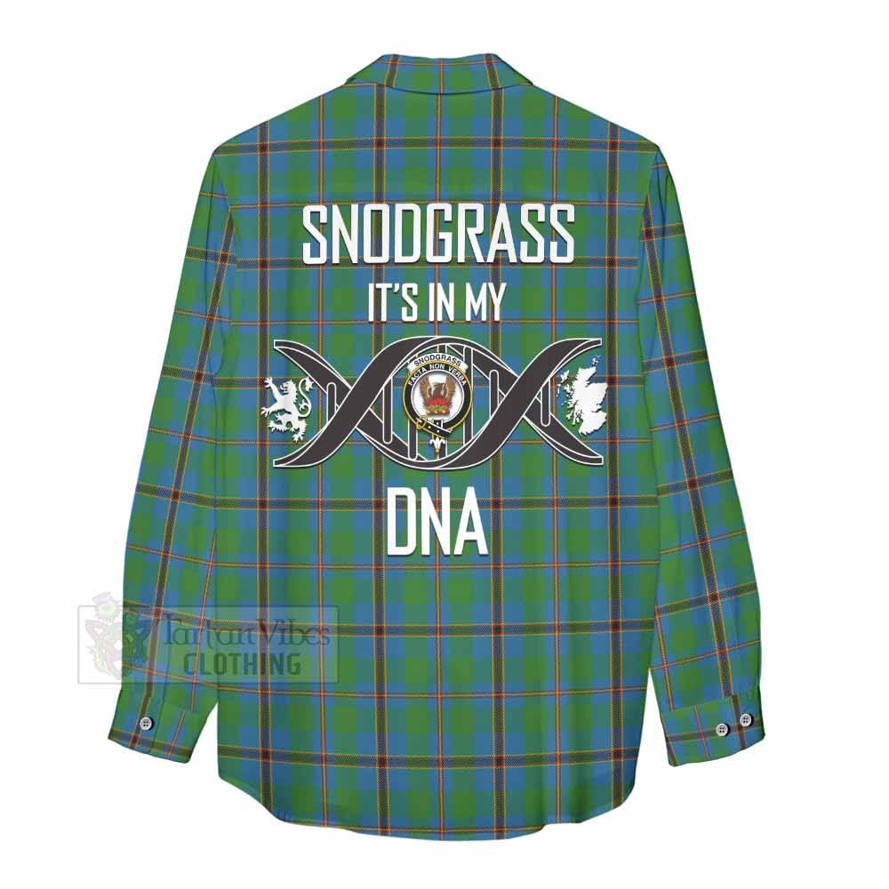 Tartan Vibes Clothing Snodgrass Tartan Women's Casual Shirt with Family Crest DNA In Me Style