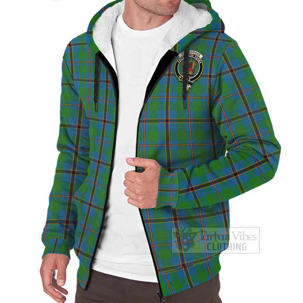 Tartan Vibes Clothing Snodgrass Tartan Sherpa Hoodie with Family Crest Celtic Skull Style