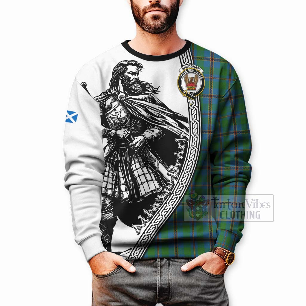 Tartan Vibes Clothing Snodgrass Tartan Clan Crest Sweatshirt with Highlander Warrior Celtic Style