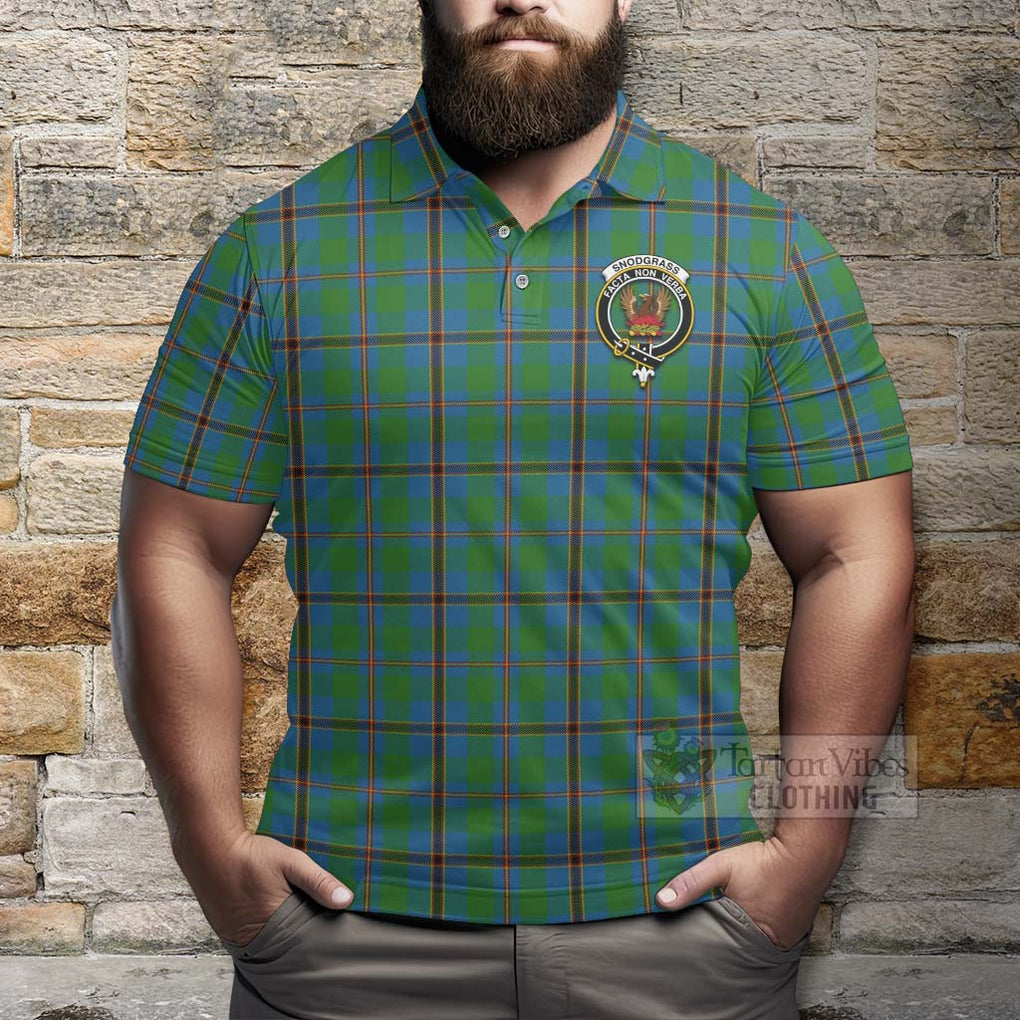 Tartan Vibes Clothing Snodgrass Tartan Polo Shirt with Family Crest Celtic Skull Style