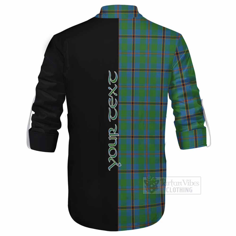 Tartan Vibes Clothing Snodgrass Tartan Ghillie Kilt Shirt with Family Crest and Half Of Me Style