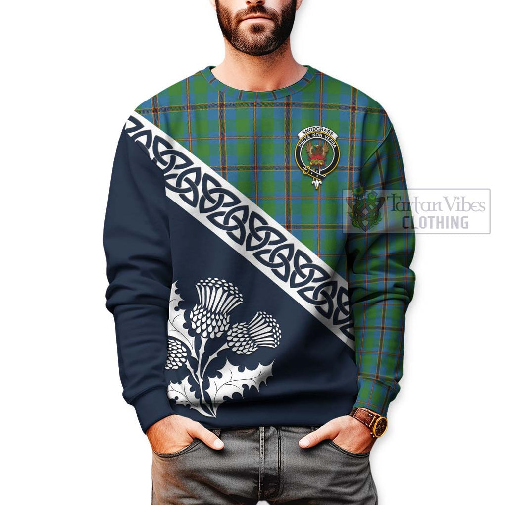 Tartan Vibes Clothing Snodgrass Tartan Sweatshirt Featuring Thistle and Scotland Map