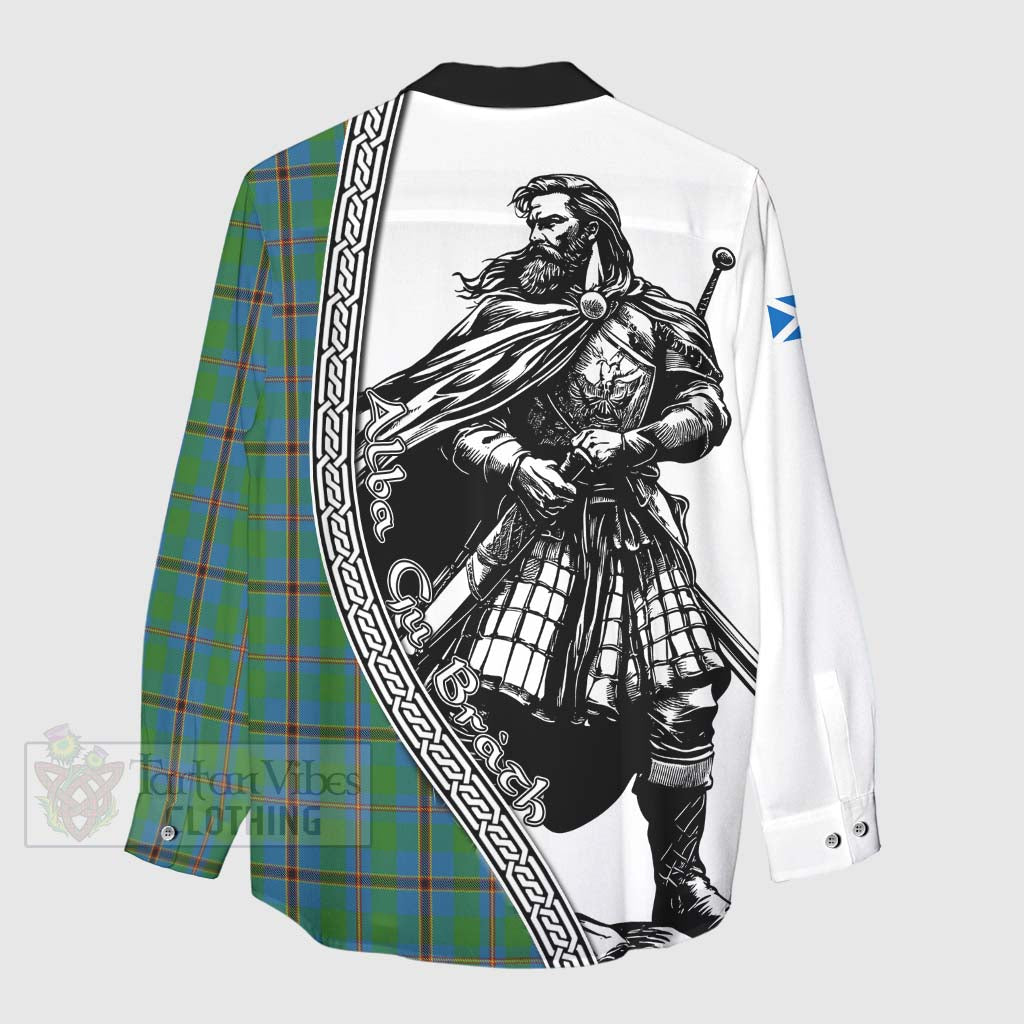 Tartan Vibes Clothing Snodgrass Tartan Clan Crest Women's Casual Shirt with Highlander Warrior Celtic Style