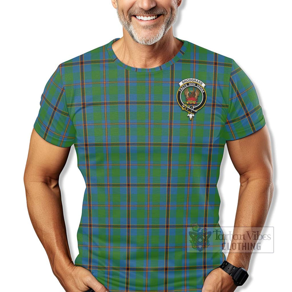 Tartan Vibes Clothing Snodgrass Tartan T-Shirt with Family Crest Celtic Skull Style