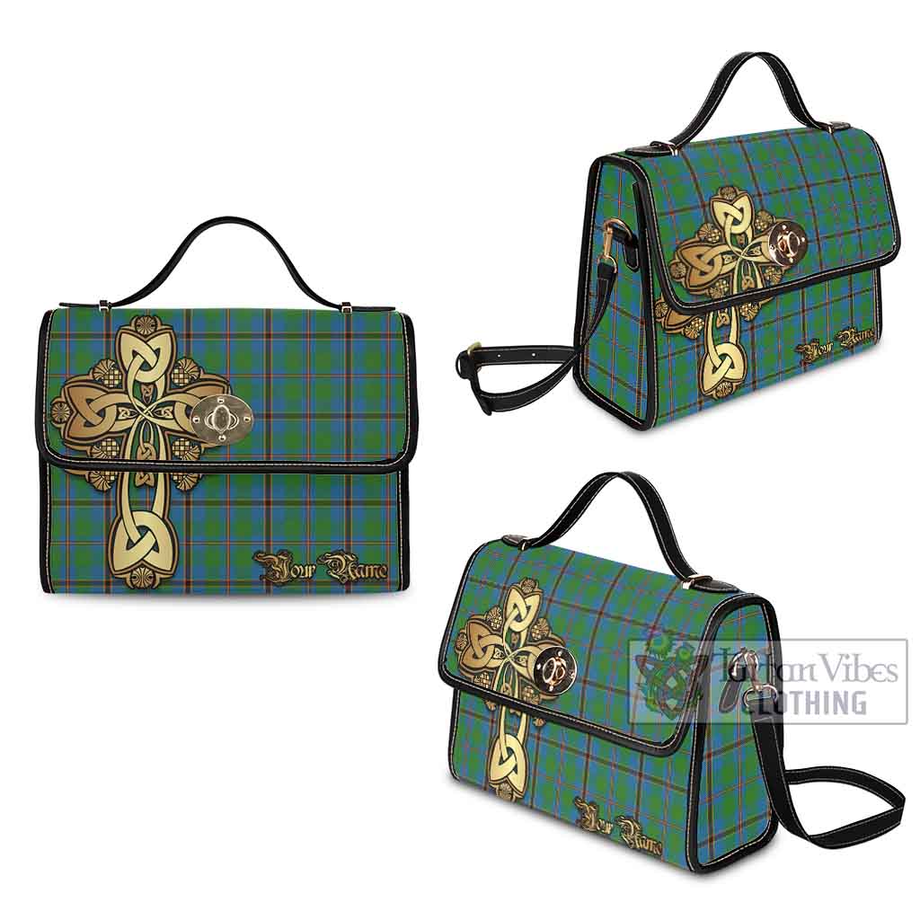 Tartan Vibes Clothing Snodgrass Tartan Waterproof Canvas Bag Golden Thistle Celtic Cross Style