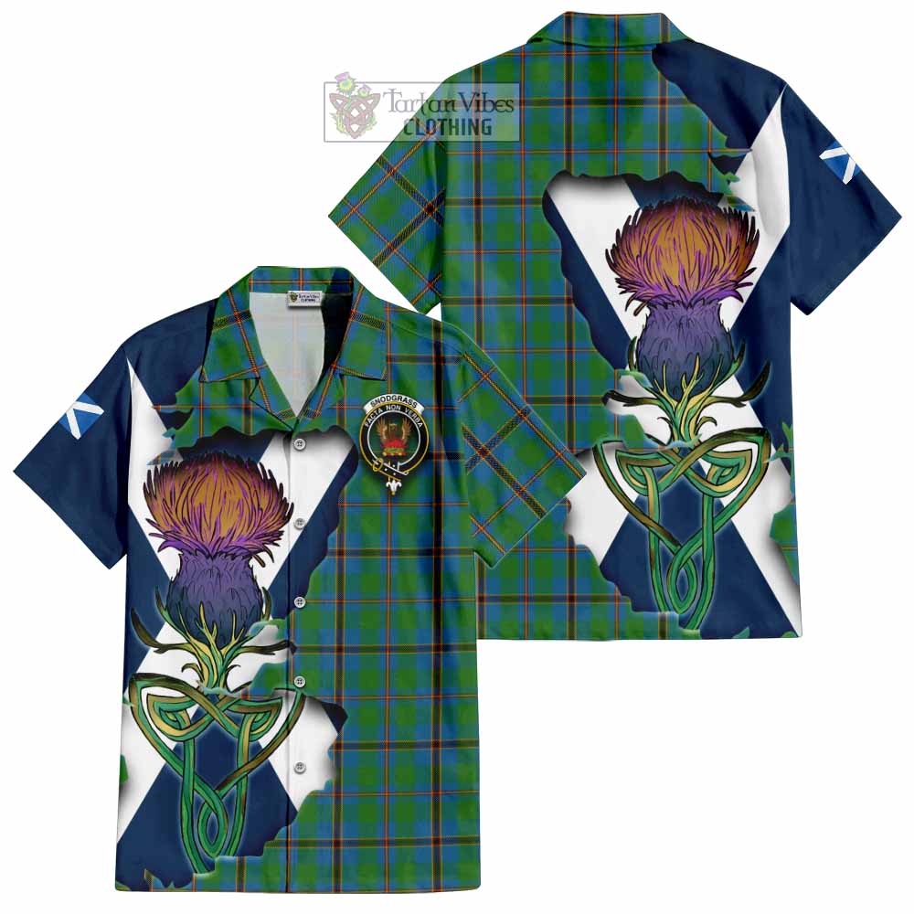 Snodgrass Tartan Family Crest Hawaiian Shirt Scottish Thistle Celtic Inspired - Tartan Vibes Clothing
