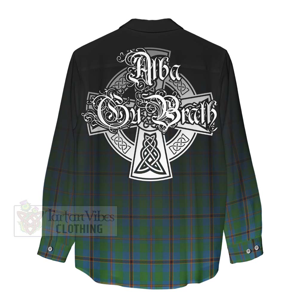 Tartan Vibes Clothing Snodgrass Tartan Women's Casual Shirt Featuring Alba Gu Brath Family Crest Celtic Inspired