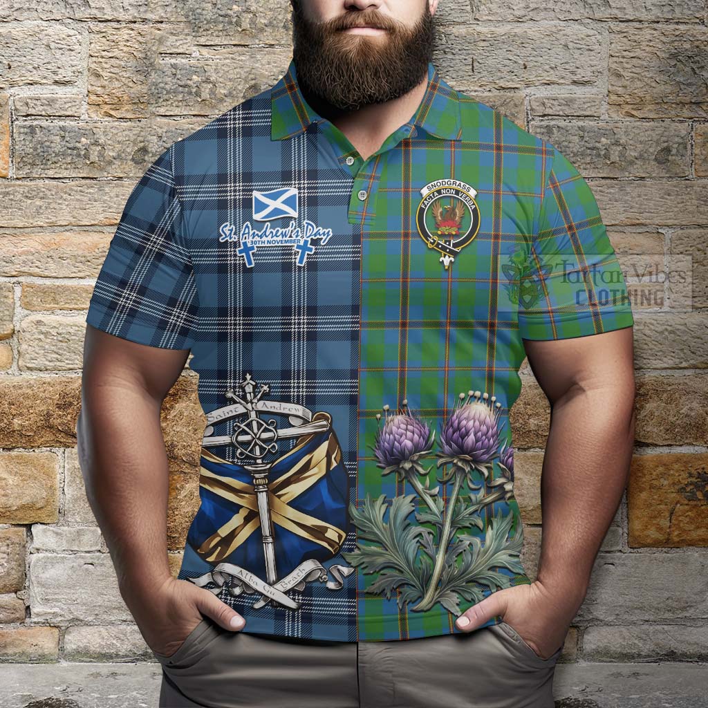 Tartan Vibes Clothing Snodgrass Tartan Polo Shirt Happy St. Andrew's Day Half Tartan Style