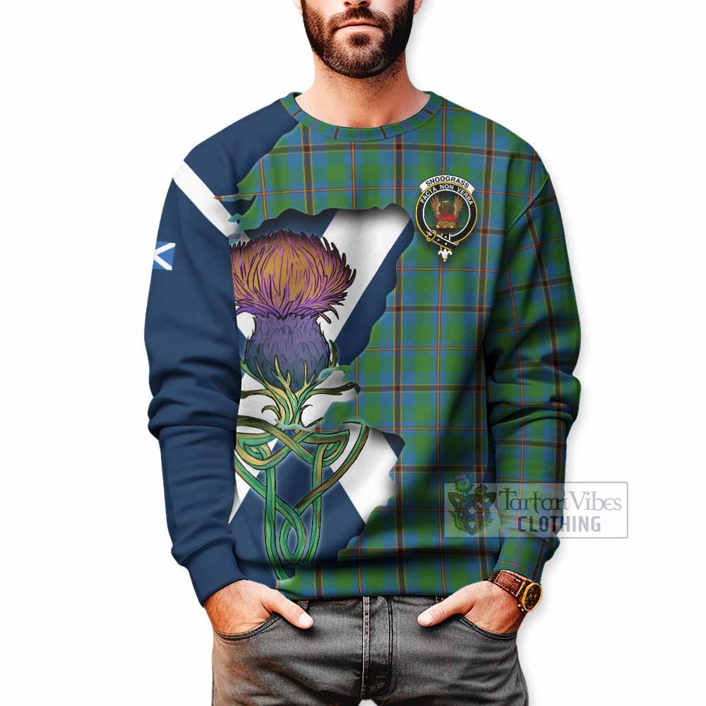 Snodgrass Tartan Family Crest Sweatshirt Scottish Thistle Celtic Inspired - Tartan Vibes Clothing