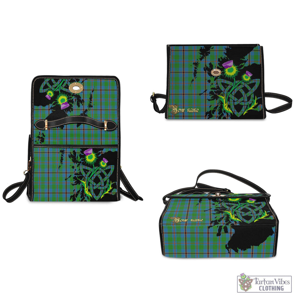 Tartan Vibes Clothing Snodgrass Tartan Waterproof Canvas Bag with Scotland Map and Thistle Celtic Accents