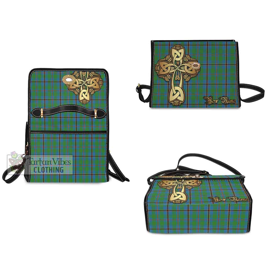 Tartan Vibes Clothing Snodgrass Tartan Waterproof Canvas Bag Golden Thistle Celtic Cross Style