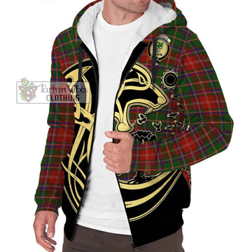 Somerville Tartan Sherpa Hoodie with Family Crest Celtic Wolf Style