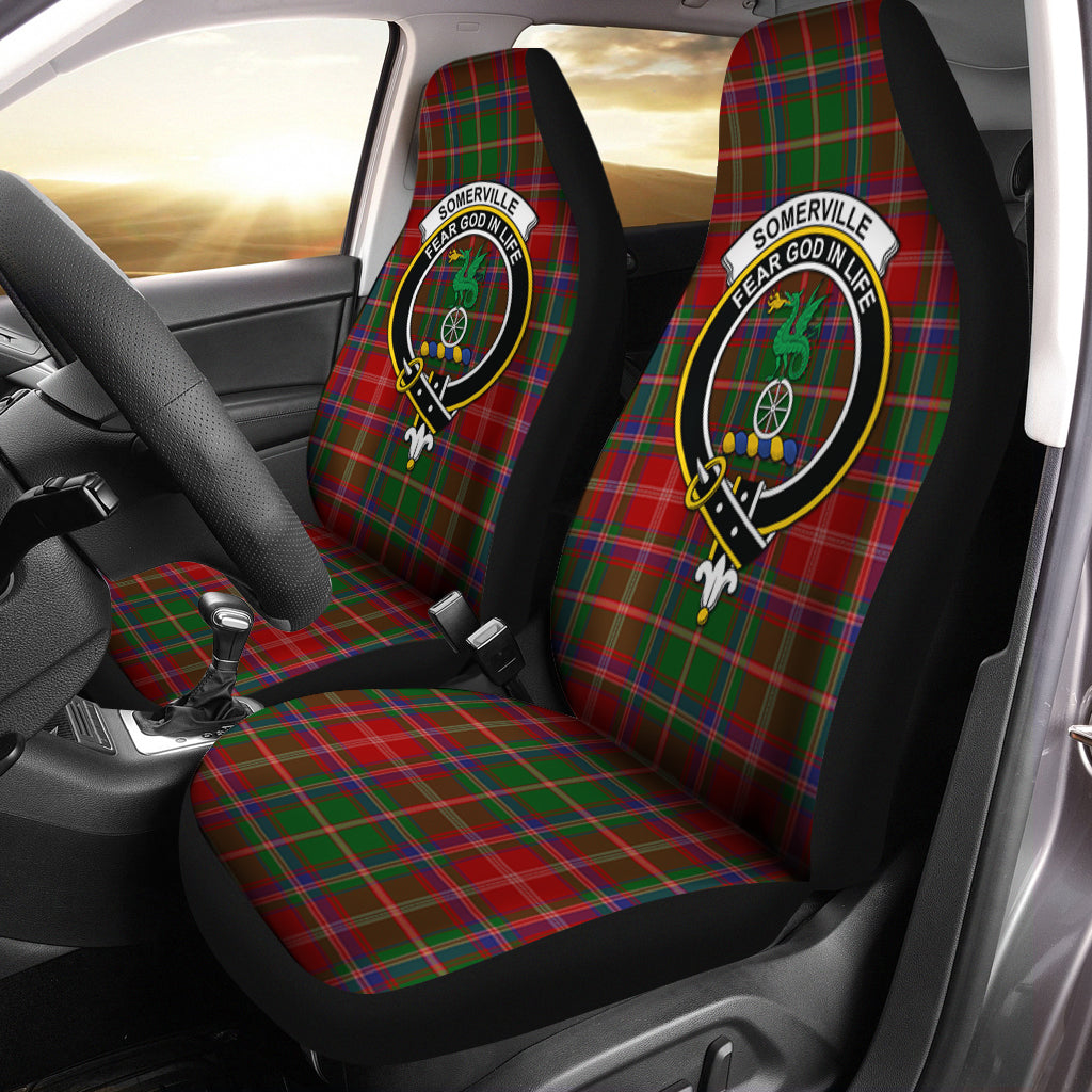 Somerville Tartan Car Seat Cover with Family Crest One Size - Tartan Vibes Clothing