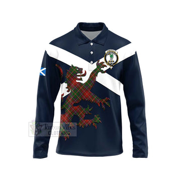 Somerville Tartan Lion Rampant Long Sleeve Polo Shirt  Proudly Display Your Heritage with Alba Gu Brath and Clan Name