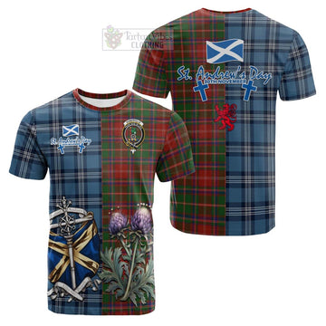 Somerville Tartan Cotton T-shirt Happy St. Andrew's Day Half Tartan Style