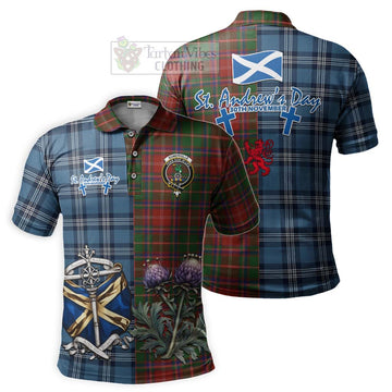 Somerville Tartan Polo Shirt Happy St. Andrew's Day Half Tartan Style