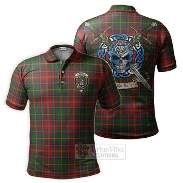 Somerville Tartan Polo Shirt with Family Crest Celtic Skull Style