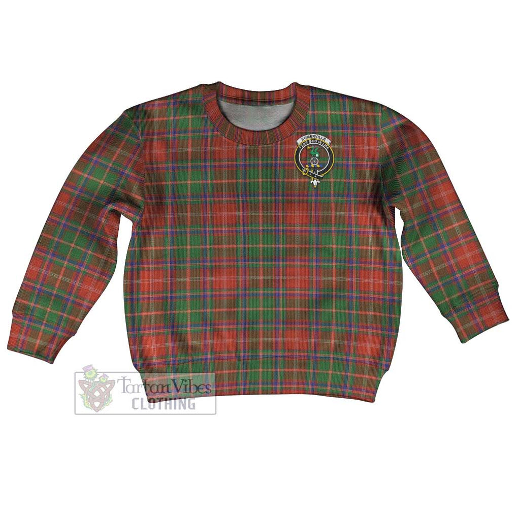 Tartan Vibes Clothing Somerville Tartan Kid Ugly Sweater with Family Crest