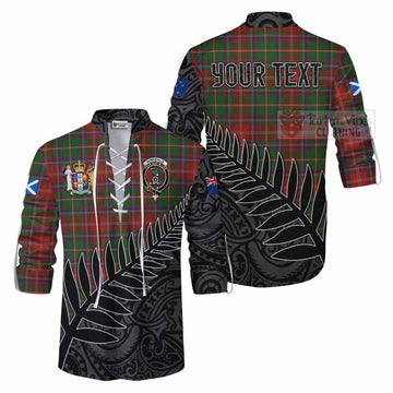 Somerville Crest Tartan Ghillie Kilt Shirt with New Zealand Silver Fern Half Style