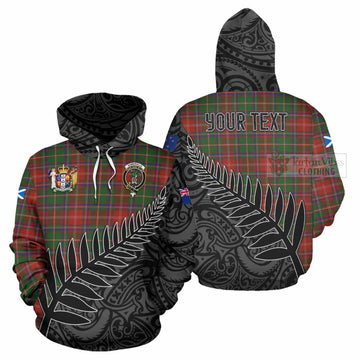 Somerville Crest Tartan Hoodie with New Zealand Silver Fern Half Style