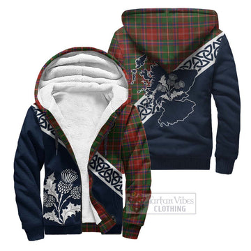 Somerville Tartan Sherpa Hoodie Featuring Thistle and Scotland Map