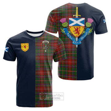 Somerville Tartan Cotton T-shirt Alba with Scottish Lion Royal Arm Half Style