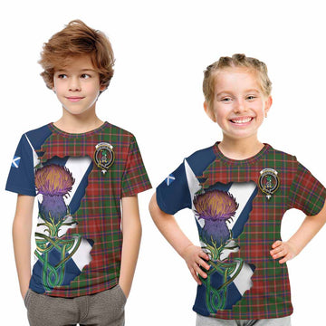 Somerville Tartan Family Crest Kid T-Shirt Scottish Thistle Celtic Inspired Youth XL Size14 - Tartan Vibes Clothing