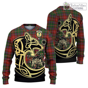 Somerville Tartan Ugly Sweater with Family Crest Celtic Wolf Style