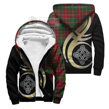 Somerville Tartan Sherpa Hoodie with Family Crest and Celtic Symbol Style