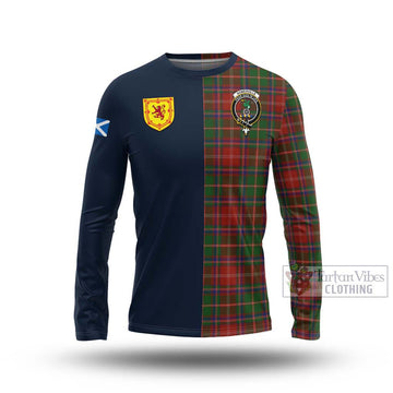 Somerville Tartan Long Sleeve T-Shirt Alba with Scottish Lion Royal Arm Half Style