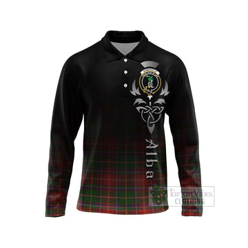 Somerville Tartan Long Sleeve Polo Shirt Featuring Alba Gu Brath Family Crest Celtic Inspired