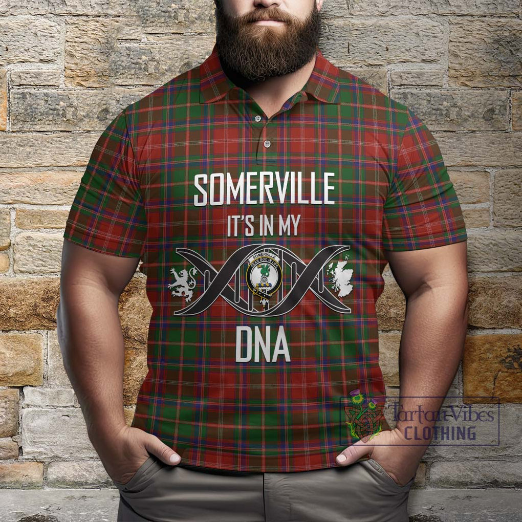 Somerville Tartan Polo Shirt with Family Crest DNA In Me Style Kid - Tartanvibesclothing Shop