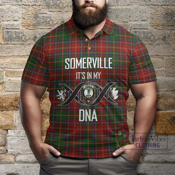 Somerville Tartan Polo Shirt with Family Crest DNA In Me Style