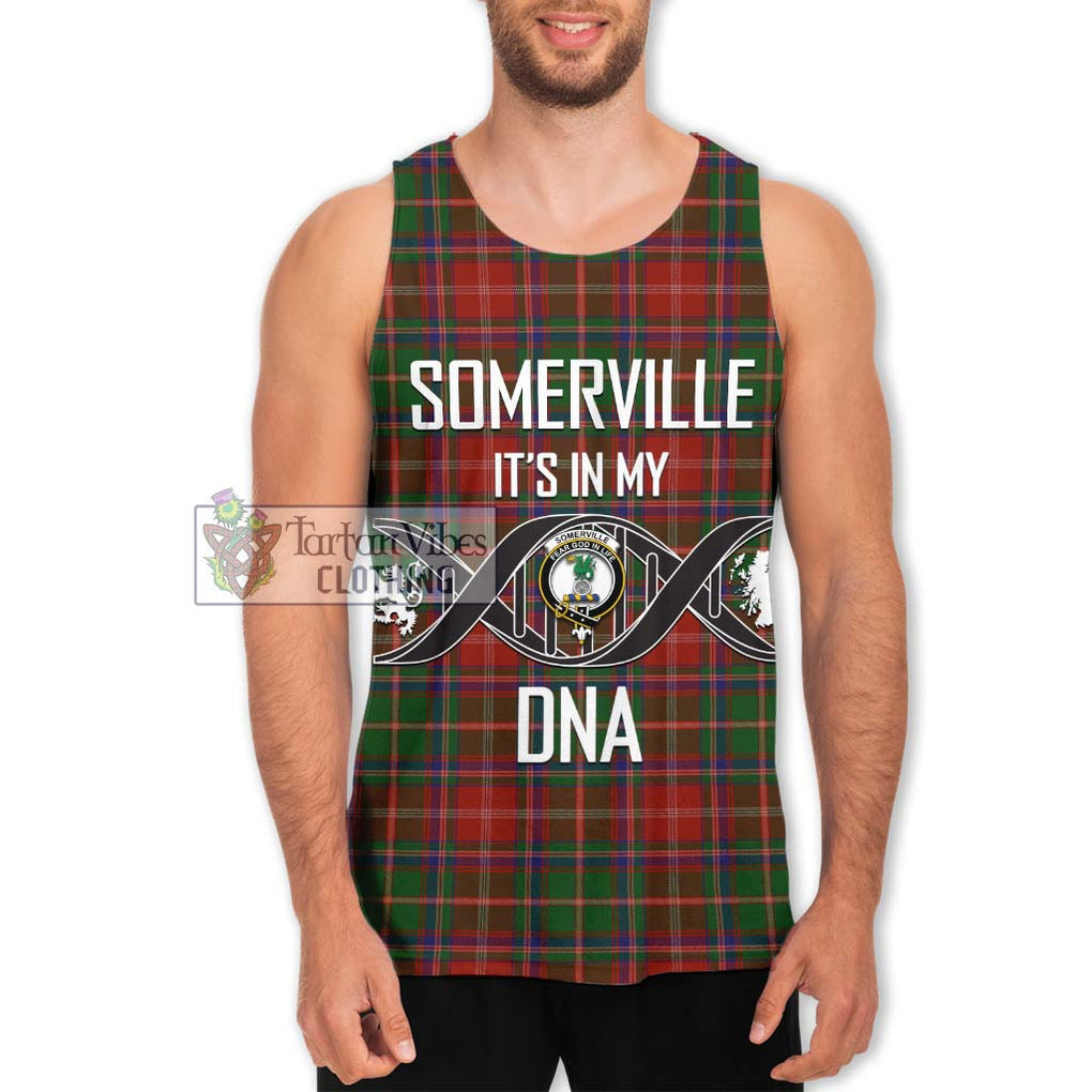 Somerville Tartan Men's Tank Top with Family Crest DNA In Me Style Men - Tartanvibesclothing Shop