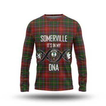 Somerville Tartan Long Sleeve T-Shirt with Family Crest DNA In Me Style