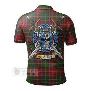 Somerville Tartan Polo Shirt with Family Crest Celtic Skull Style