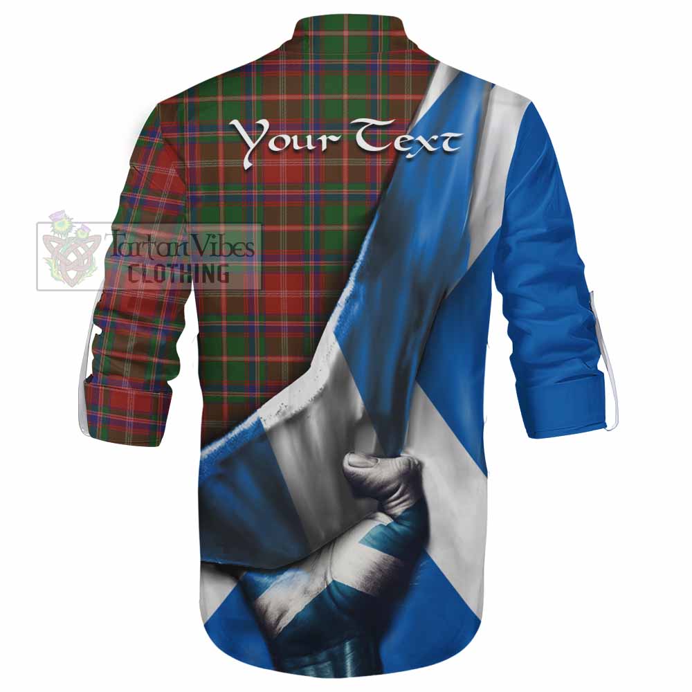 Tartan Vibes Clothing Somerville Tartan Ghillie Kilt Shirt with Family Crest Scotland Patriotic Style