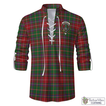 Somerville Tartan Men's Scottish Traditional Jacobite Ghillie Kilt Shirt with Family Crest