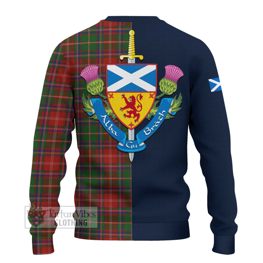 Tartan Vibes Clothing Somerville Tartan Knitted Sweater with Scottish Lion Royal Arm Half Style