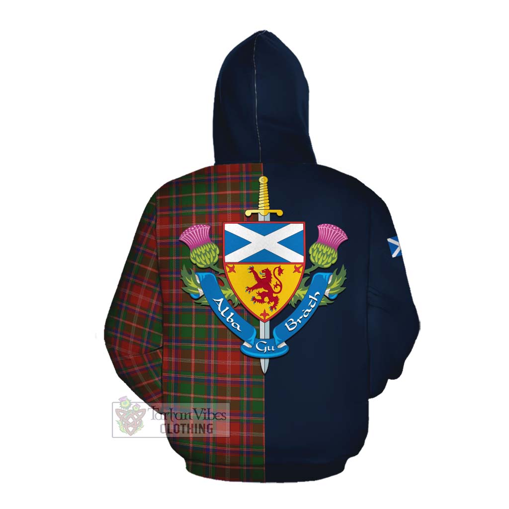 Tartan Vibes Clothing Somerville Tartan Cotton Hoodie Alba with Scottish Lion Royal Arm Half Style