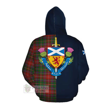 Somerville Tartan Cotton Hoodie Alba with Scottish Lion Royal Arm Half Style