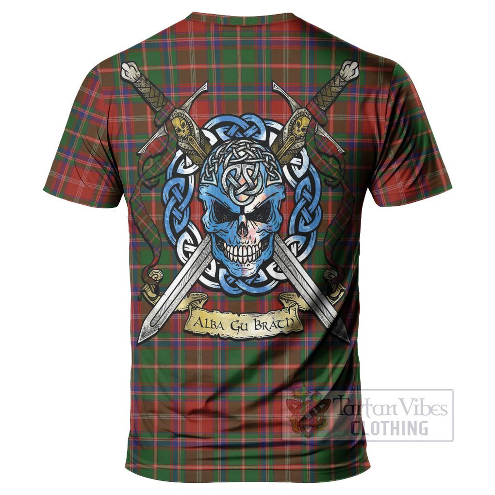 Tartan Vibes Clothing Somerville Tartan T-Shirt with Family Crest Celtic Skull Style